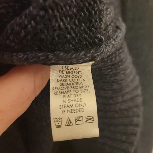 Men's Large Calvin Klein 100% cotton pullover sweater dark blue neck zipper - Picture 8 of 9